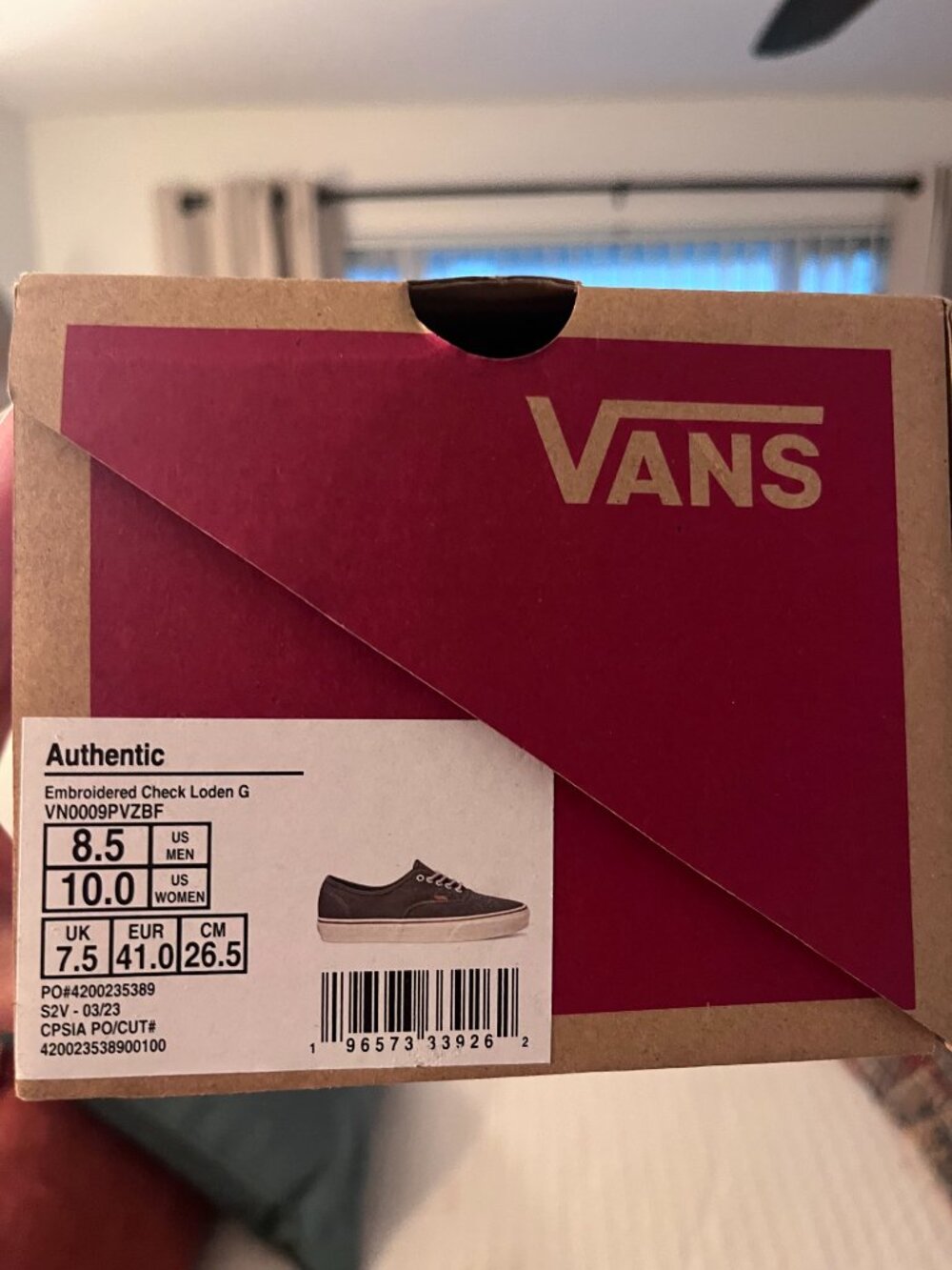 Vans-Authentic 'Embroidered Check Loden Green' - Picture 5 of 5